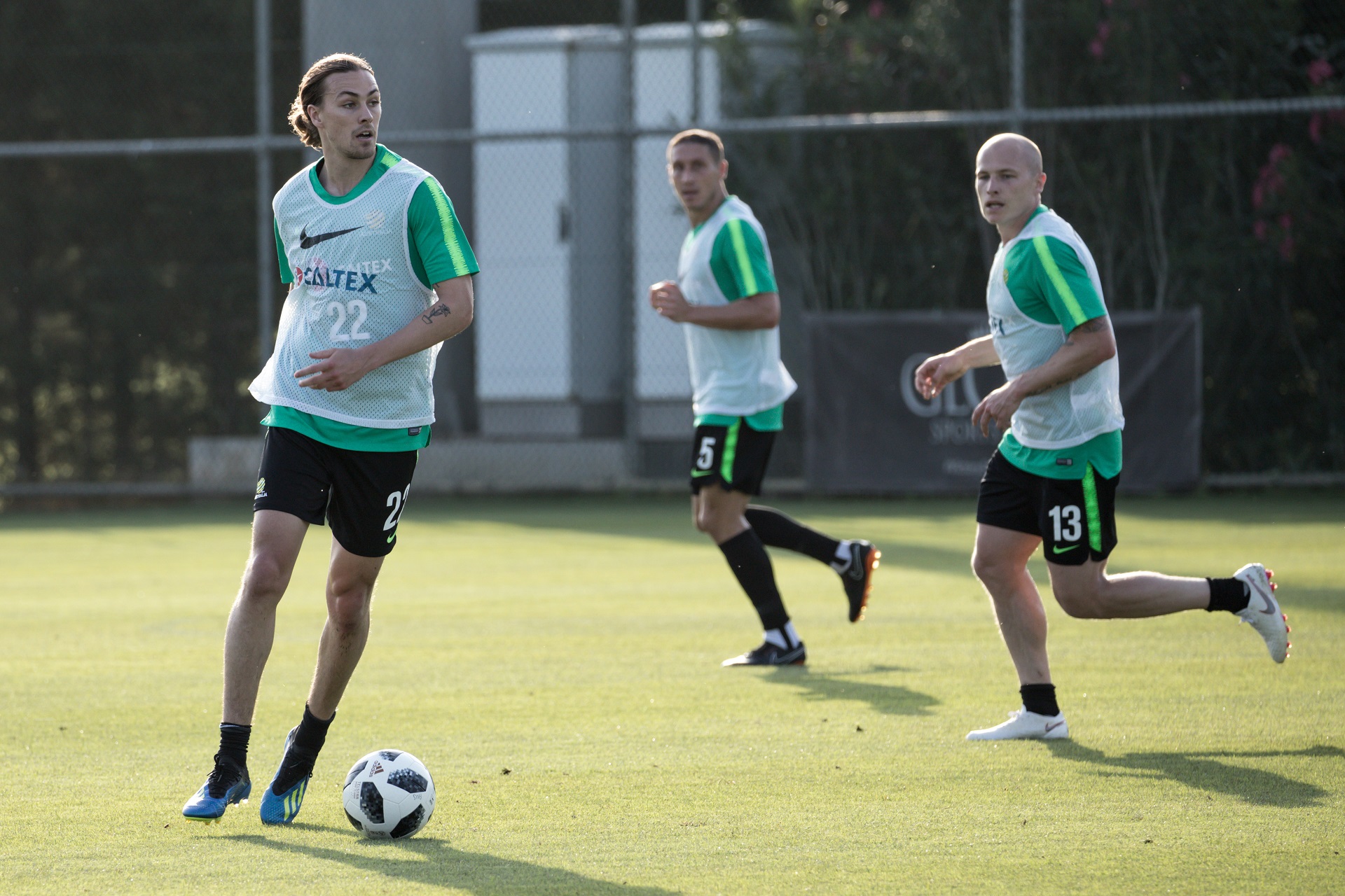 Jackson Irvine during the training game Jackson Irvine during the training game