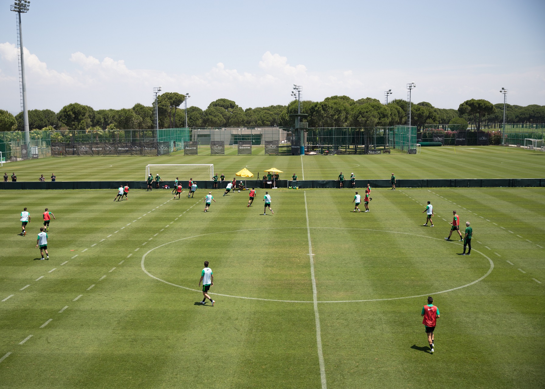 An aerial shot of Caltex Socceroos training