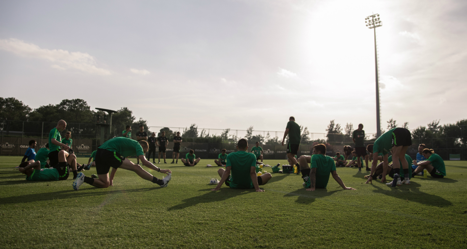 Socceroos stretching