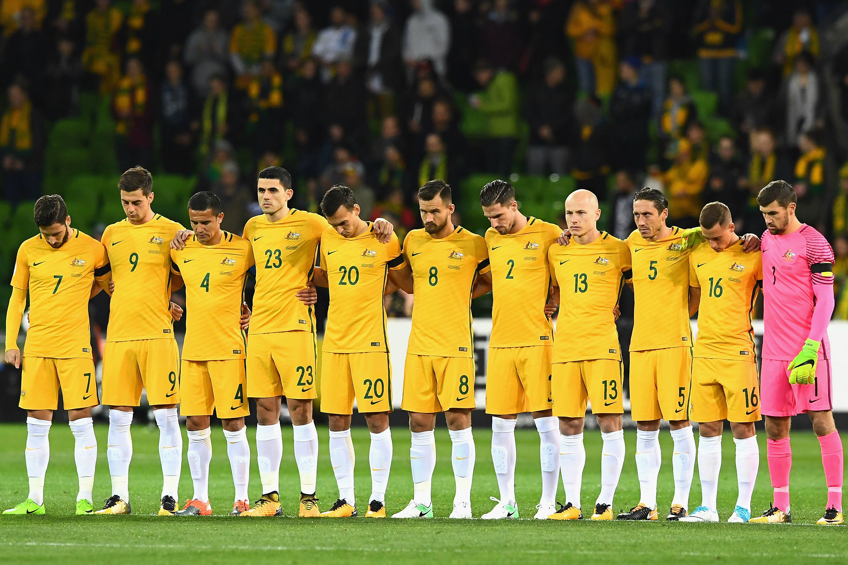 The Caltex Socceroos starting XI against Thailand in Melbourne.