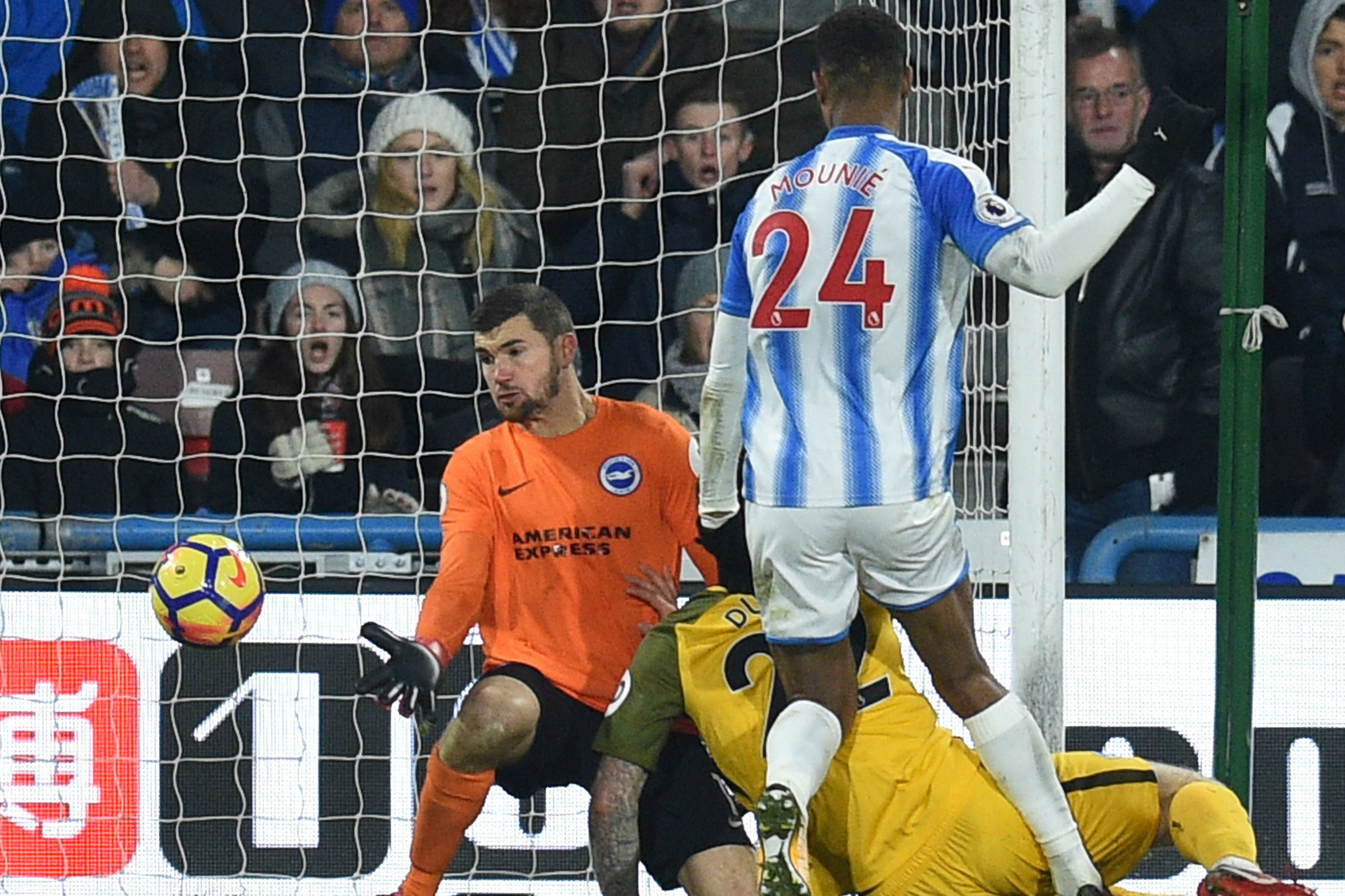 Mat Ryan could do nothing to prevent Brighton from falling to defeat against Huddersfield.