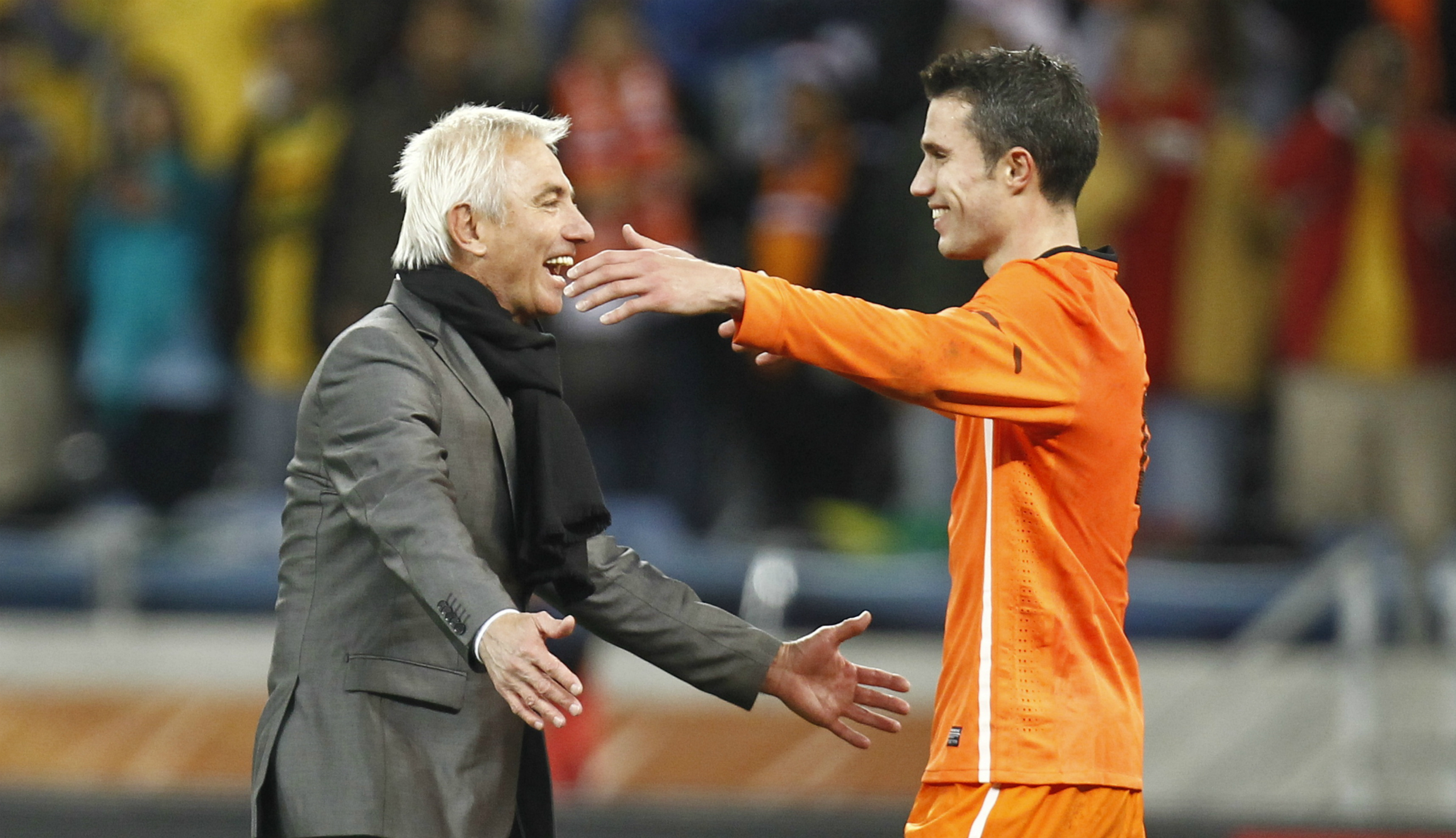 Bert van Marwijk and Robin van Persie Bert van Marwijk and Robin van Persie