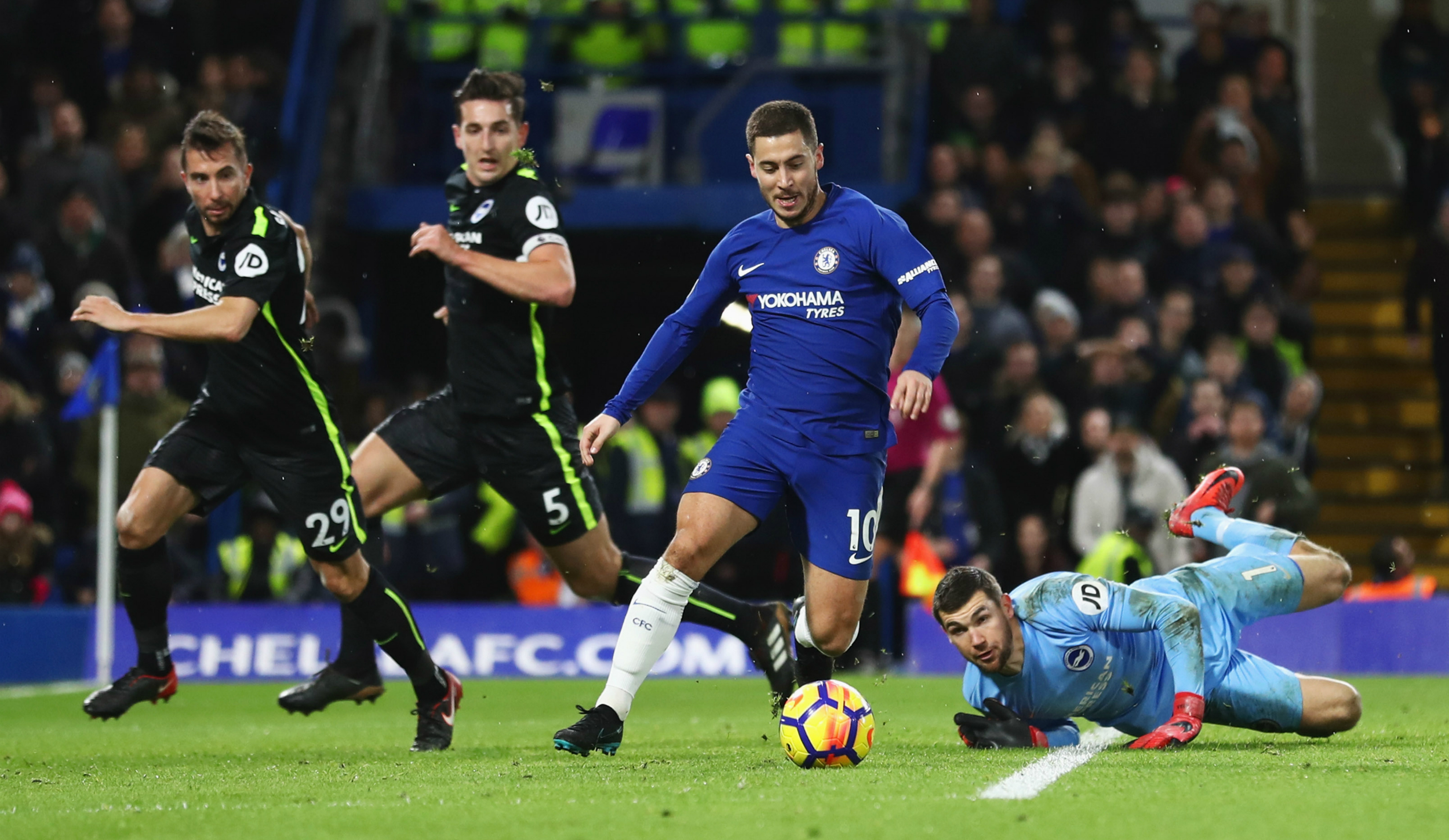 Eden Hazard and Mat Ryan Eden Hazard and Mat Ryan