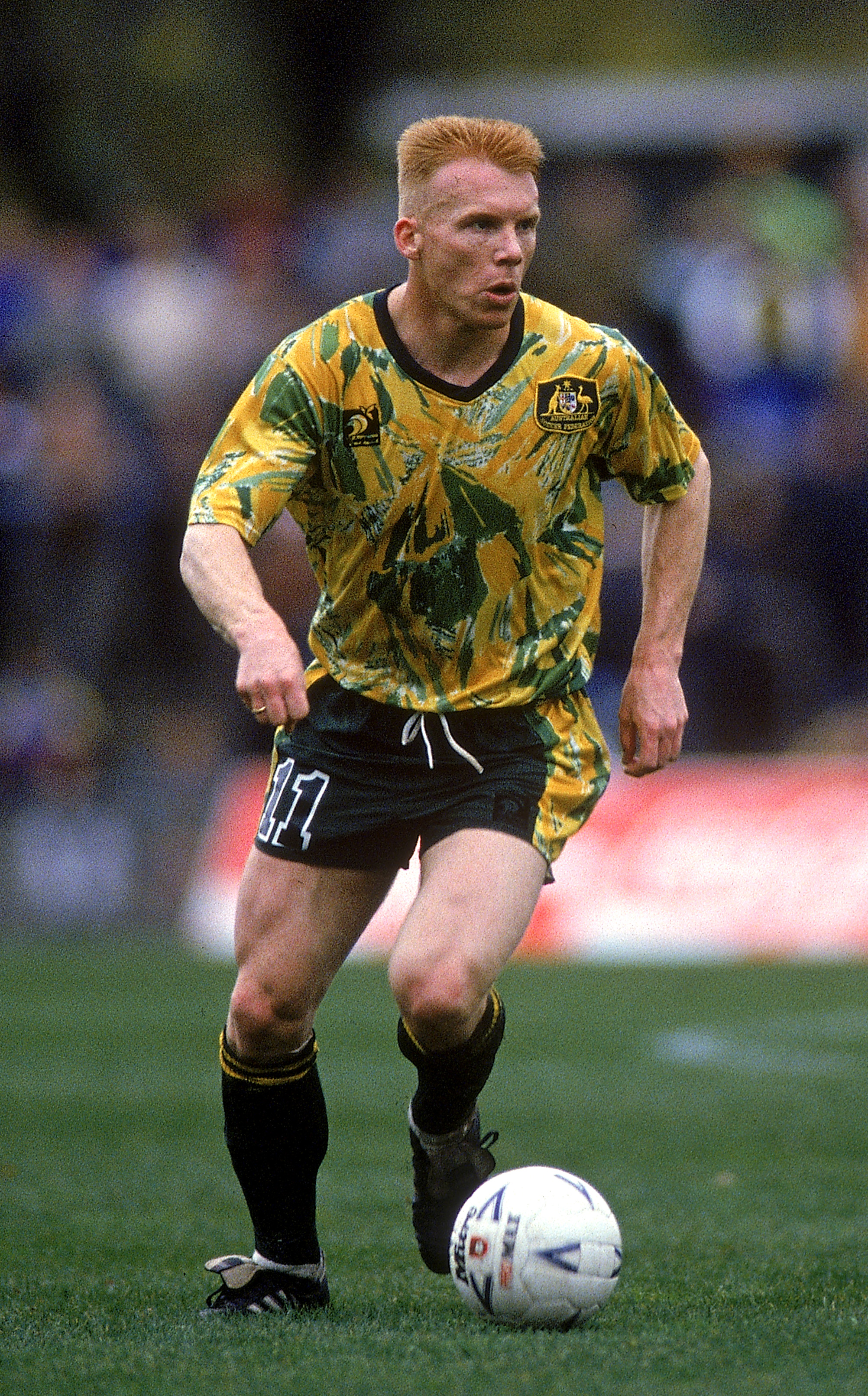Robbie Slater in action for the Socceroos in 1993. Robbie Slater in action for the Socceroos in 1993.
