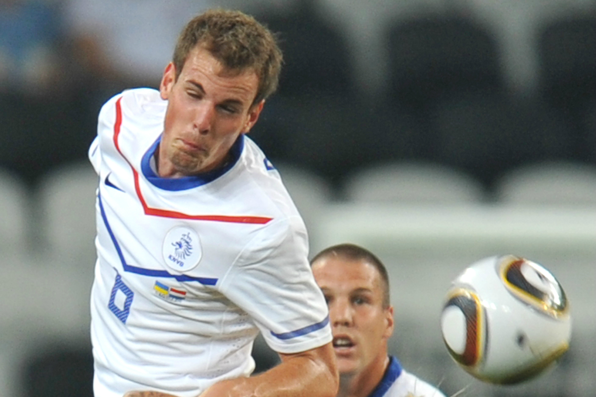 Wout Brama in action for the Netherlands in a friendly against Ukraine in 2010.