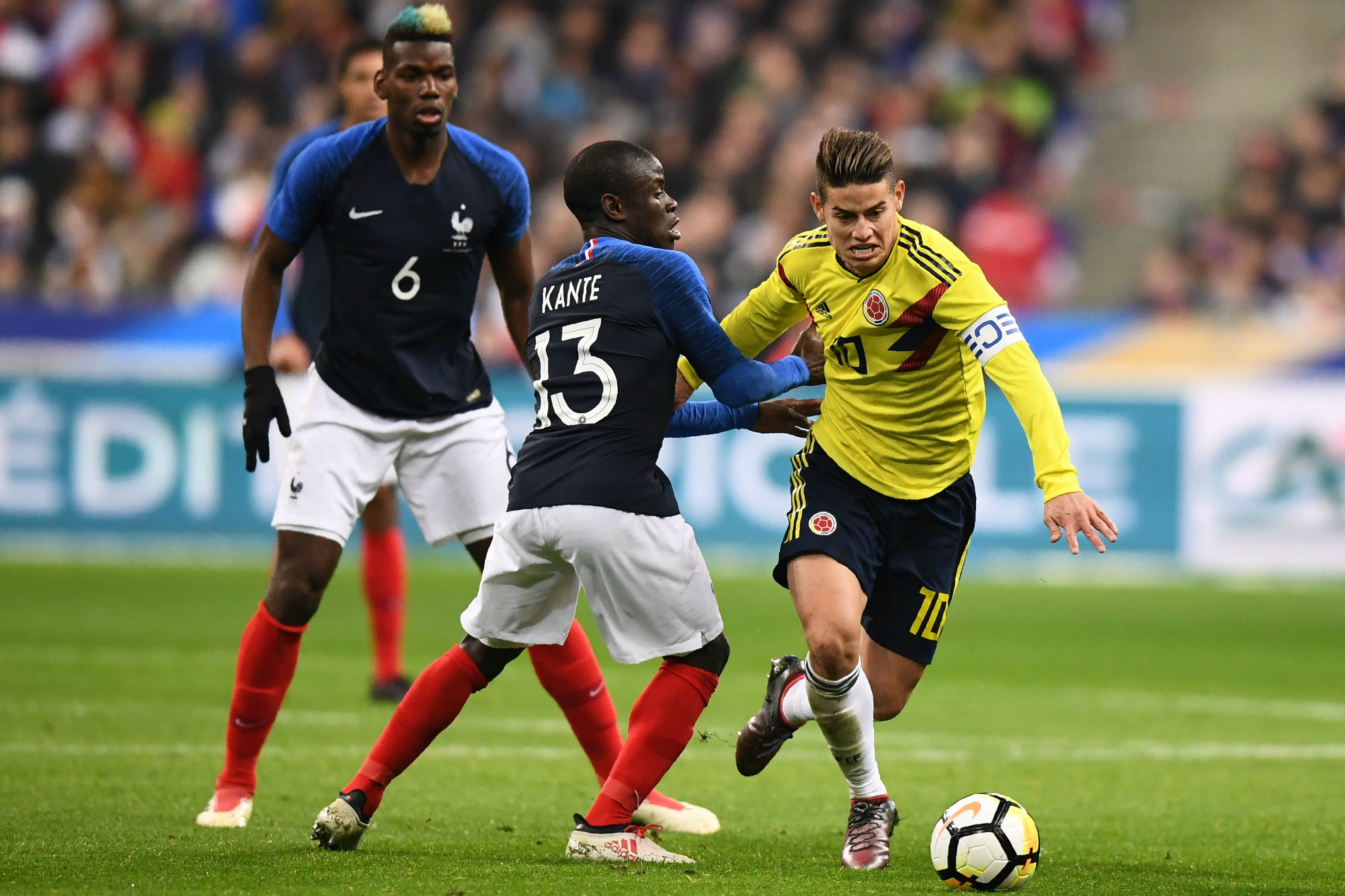 James Rodriguez in action against France.