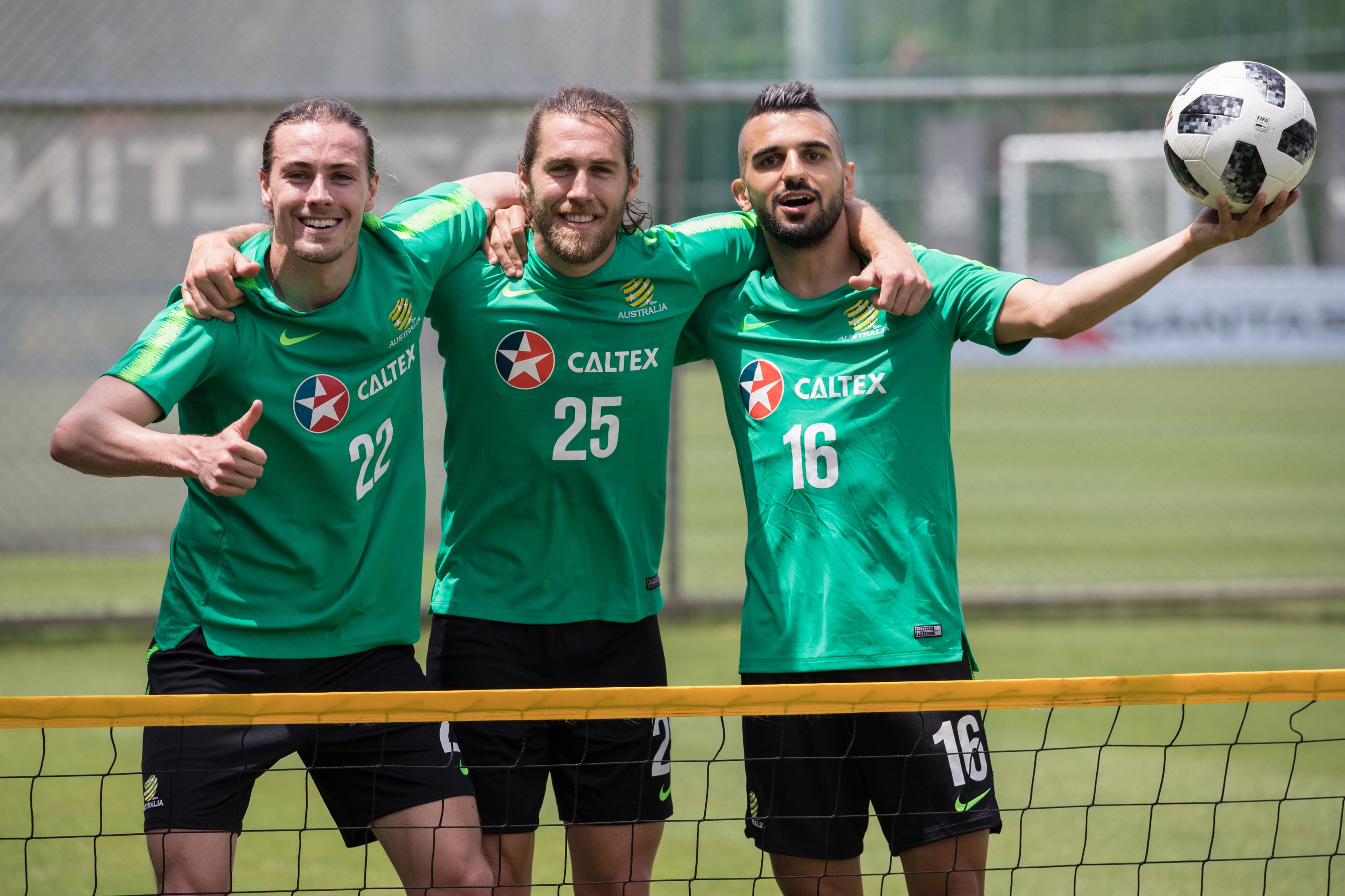Socceroos training, Irvine, Brilliante, Behich