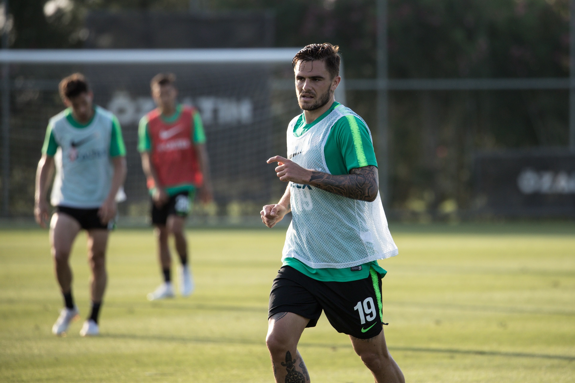 Josh Risdon in Socceroos training