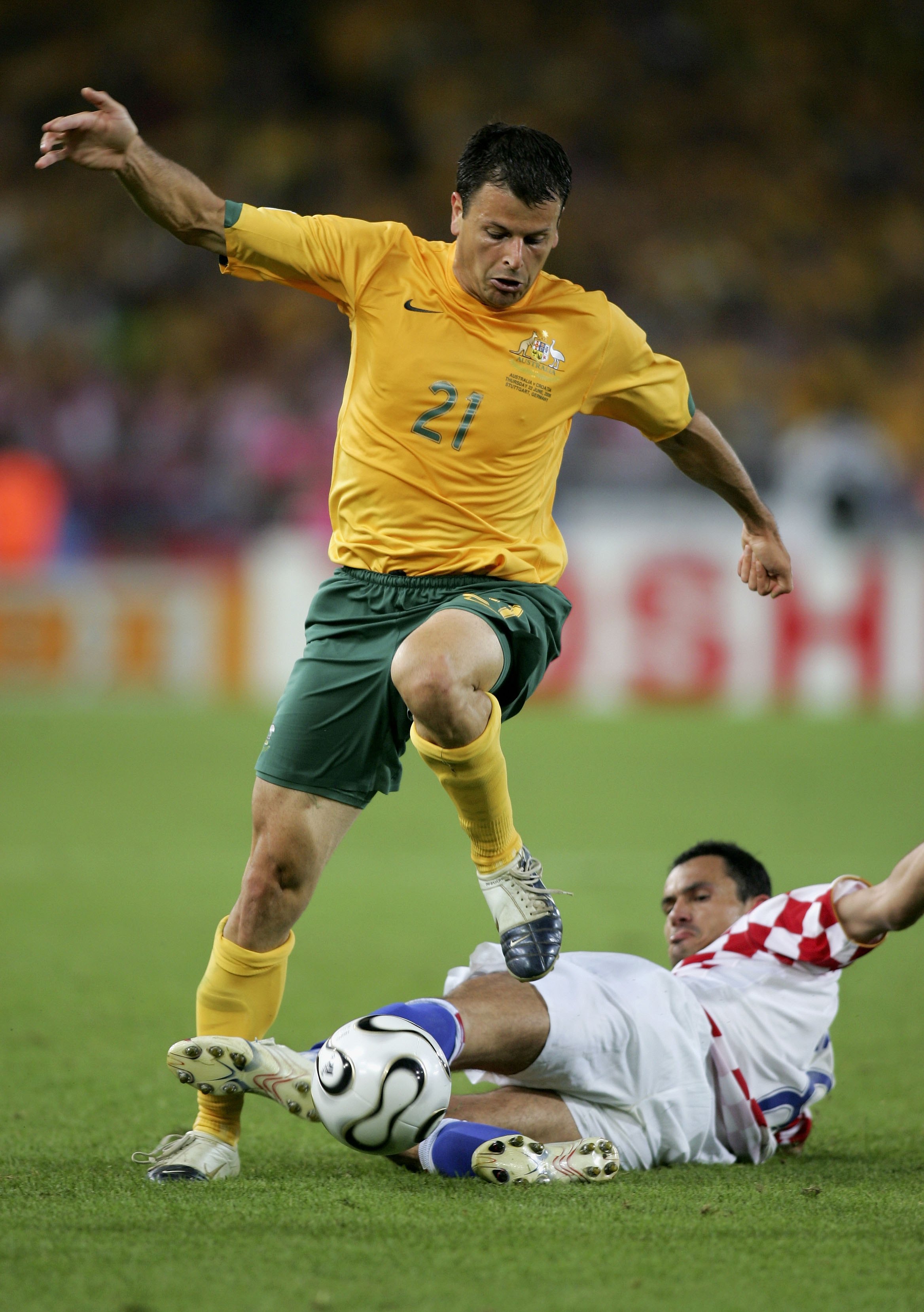 Mile Sterjovski in action against Croatia
