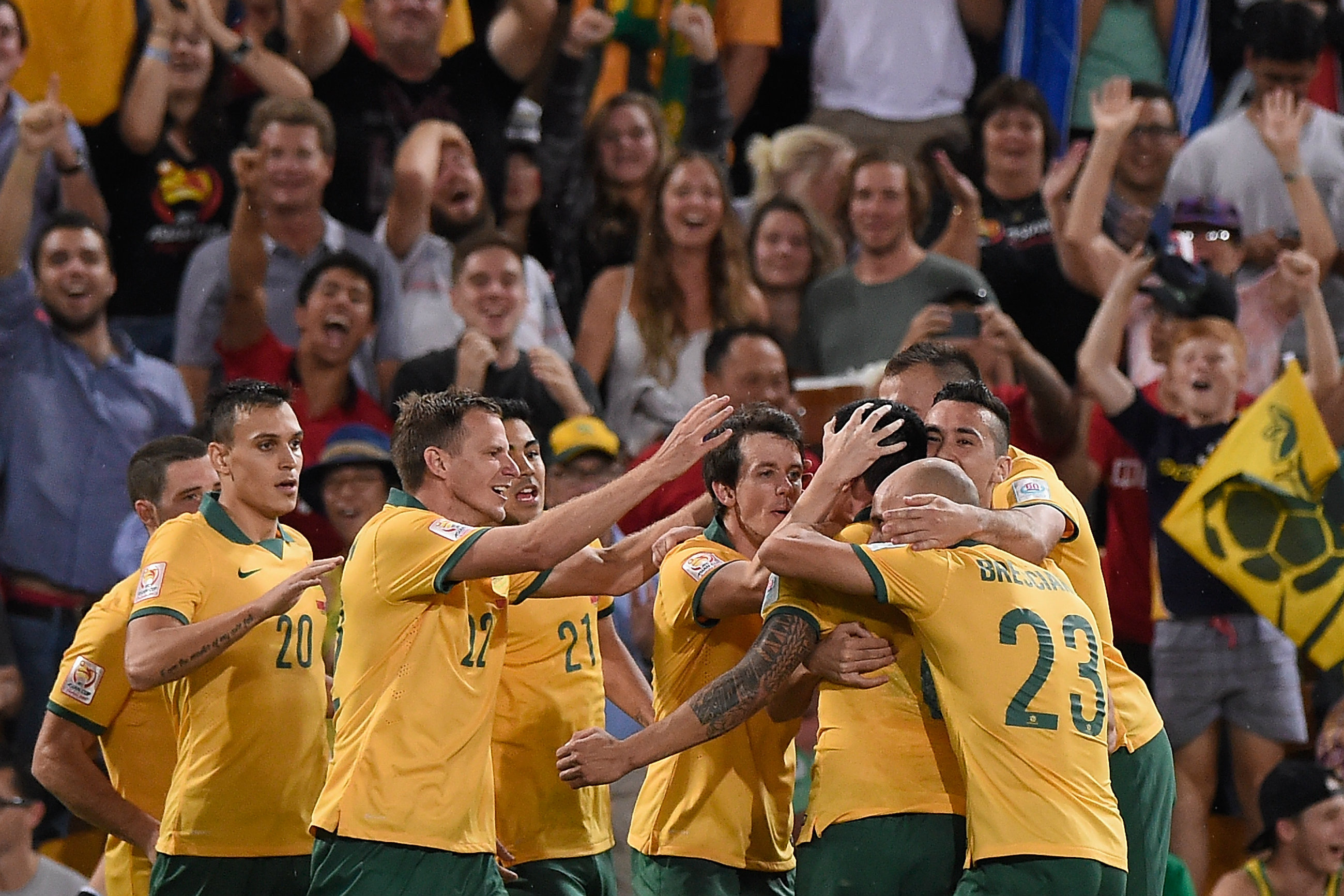 Socceroos celebrate Socceroos celebrate