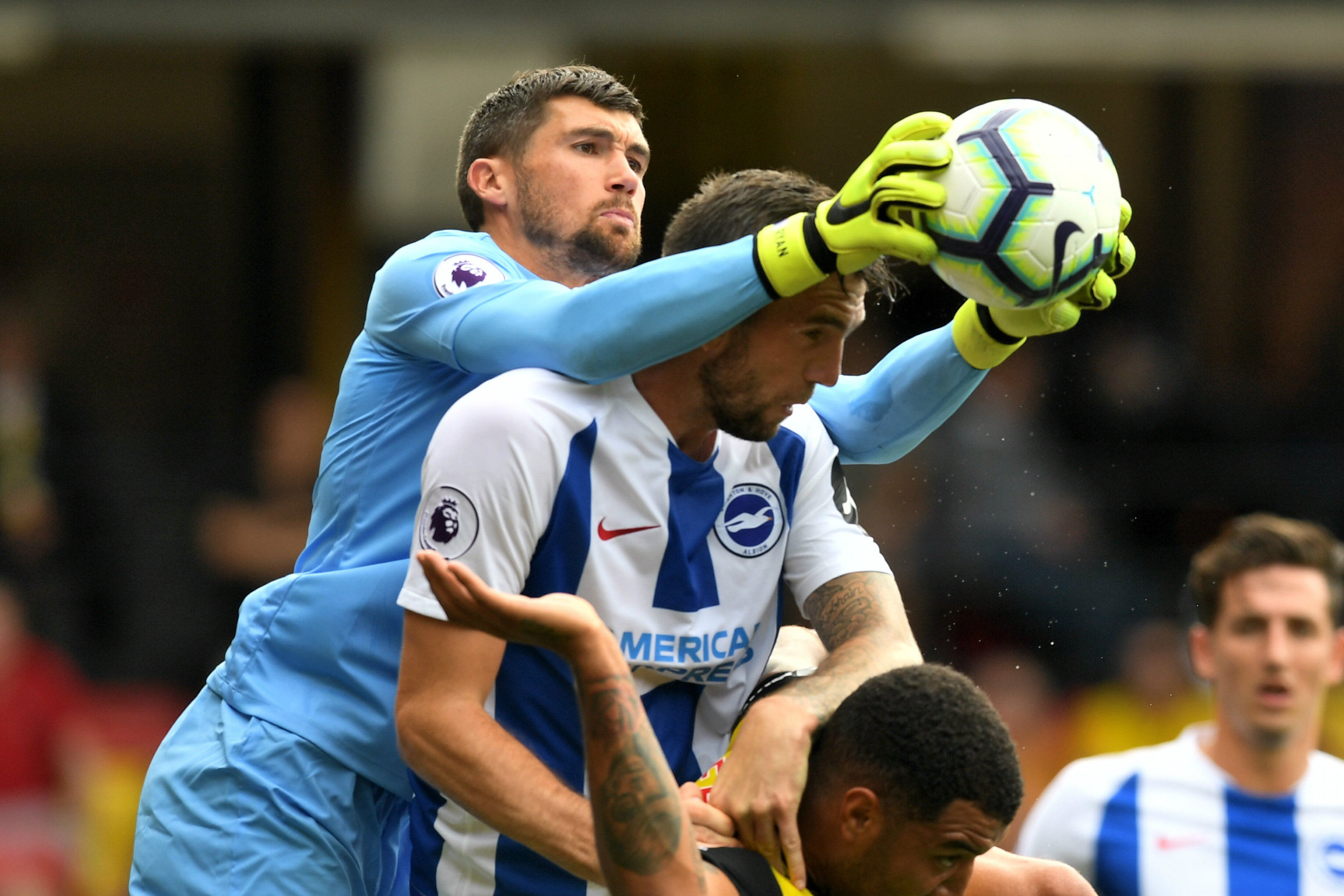 Mat Ryan makes a save against Watford.