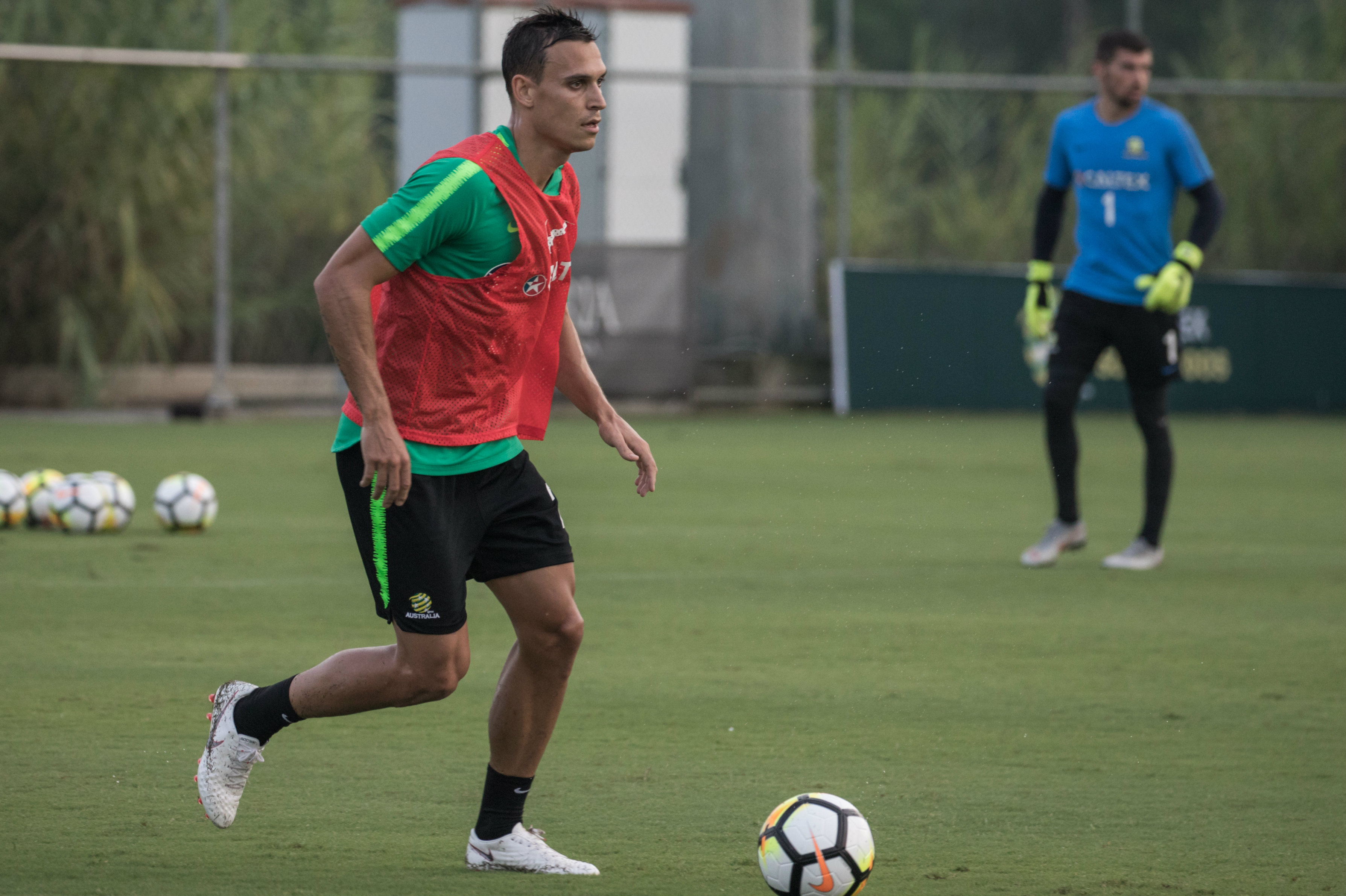 Trent Sainsbury on the ball in Antalya this week. Trent Sainsbury on the ball in Antalya this week.