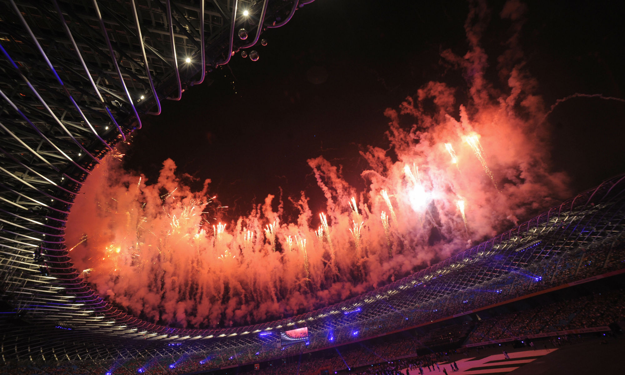 Fireworks at the opening ceremony of the 2009 World Games at the National Stadium in Kaohsiung, Chinese Taipei. Fireworks at the opening ceremony of the 2009 World Games at the National Stadium in Kaohsiung, Chinese Taipei.
