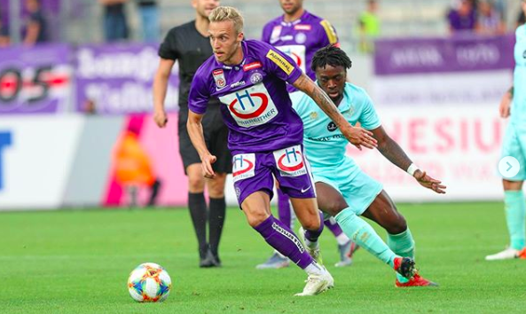 James Jeggo in action for Austria Vienna James Jeggo in action for Austria Vienna