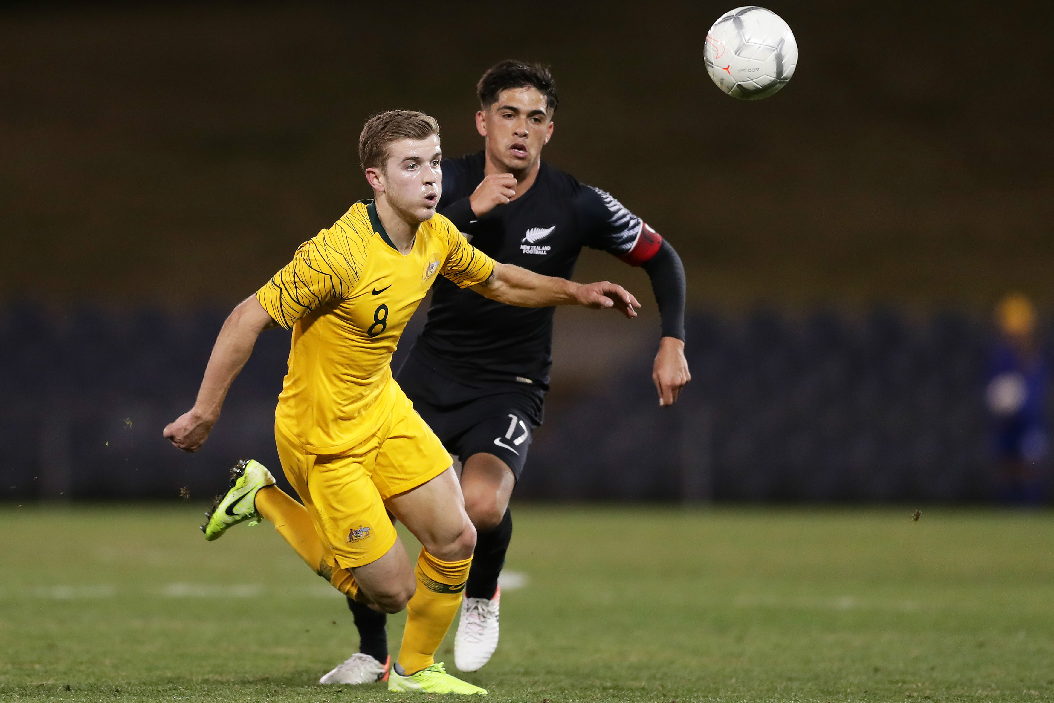 Riley McGree makes a burst through midfield against New Zealand Riley McGree makes a burst through midfield against New Zealand