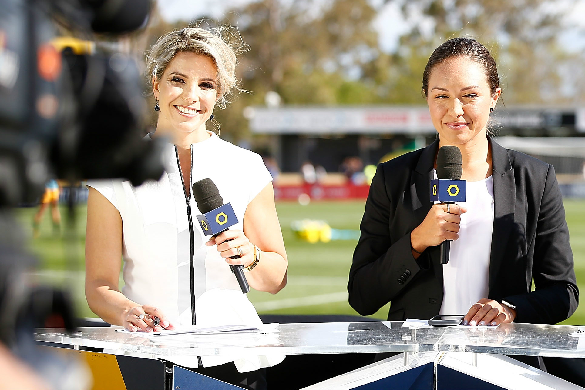 Former Westfield Matildas star Amy Duggan (left), with Kyah Simon Former Westfield Matildas star Amy Duggan (left), with Kyah Simon