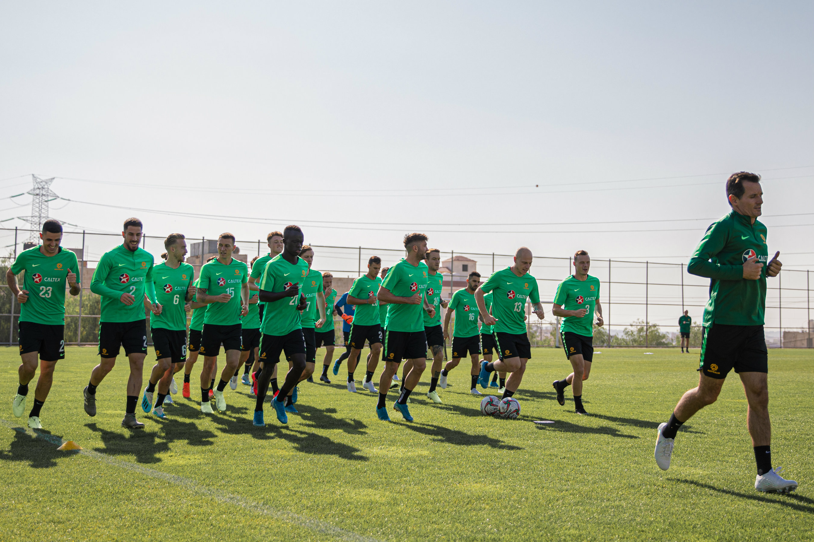 Caltex Socceroos in training in Amman Caltex Socceroos in training in Amman