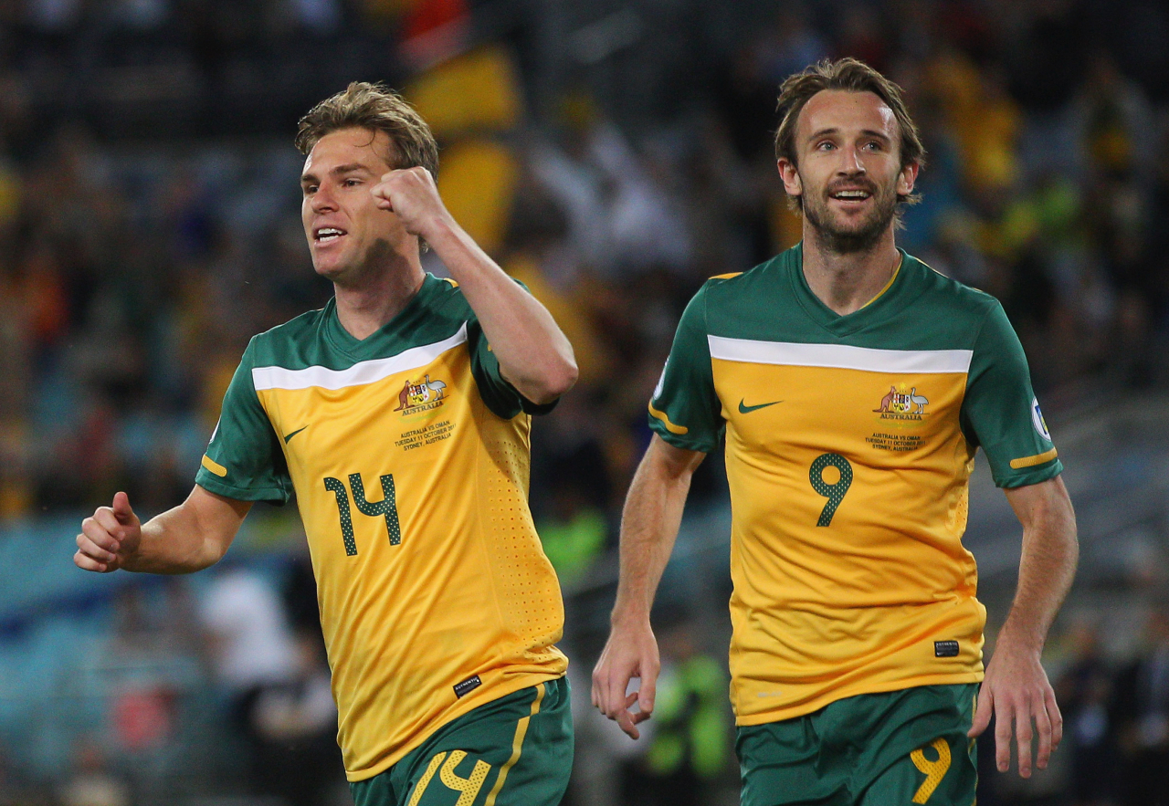 Brett Holman Josh Kennedy Socceroos v Oman 2011