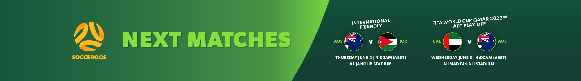Socceroos Next Fixtures - June Playoffs
