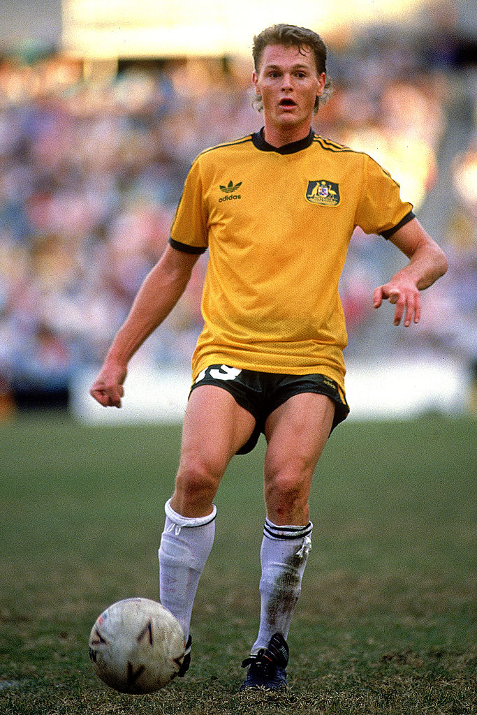 Micky Peterson of the Socceroos in action during the match played between Australia and Argentina held at the Sydney Football Stadium, Sydney, Australia.