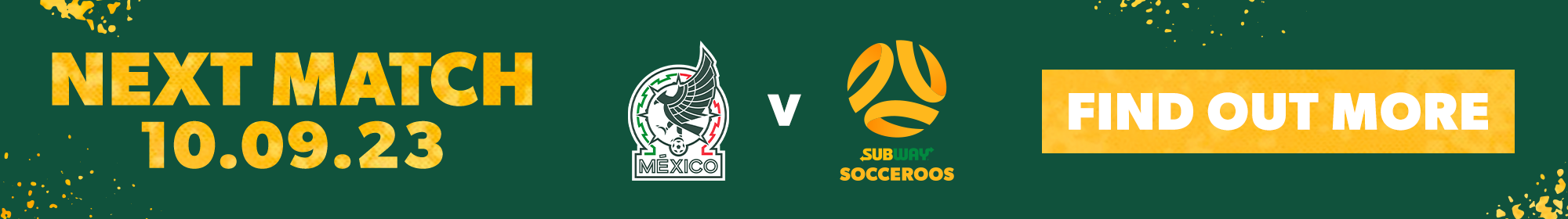 Socceroos next match v Mexico thin banner Socceroos next match v Mexico