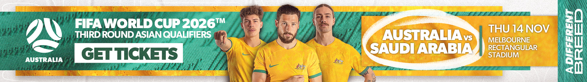 Socceroos v Saudi Arabia ticket banner
