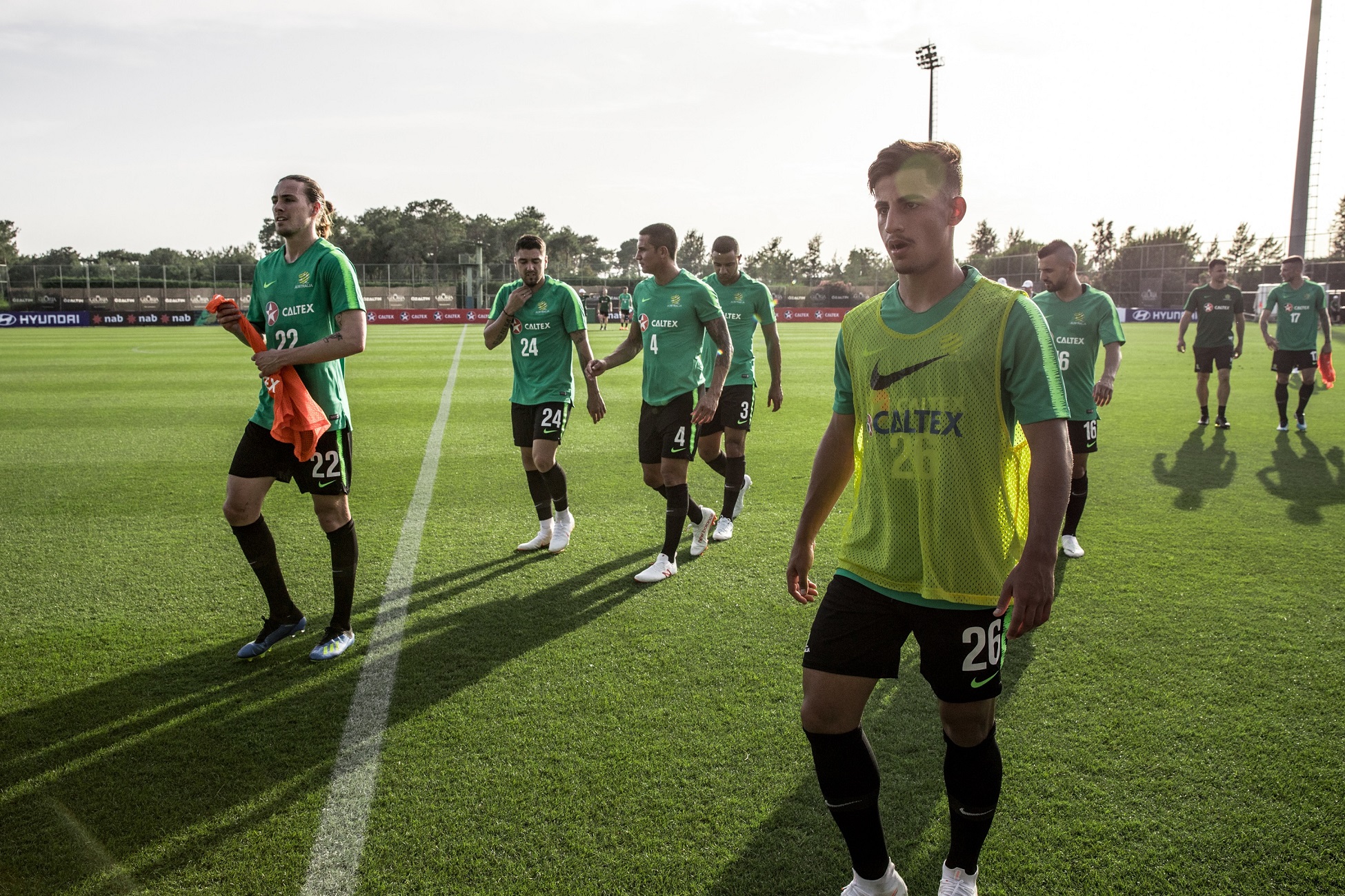 Daniel Arzani after finishing his first ever Socceroos training session. Daniel Arzani after finishing his first ever Socceroos training session.