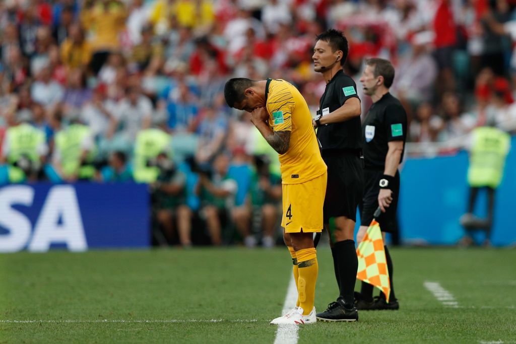 Tim Cahill enters the pitch for his final Caltex Socceroos appearance