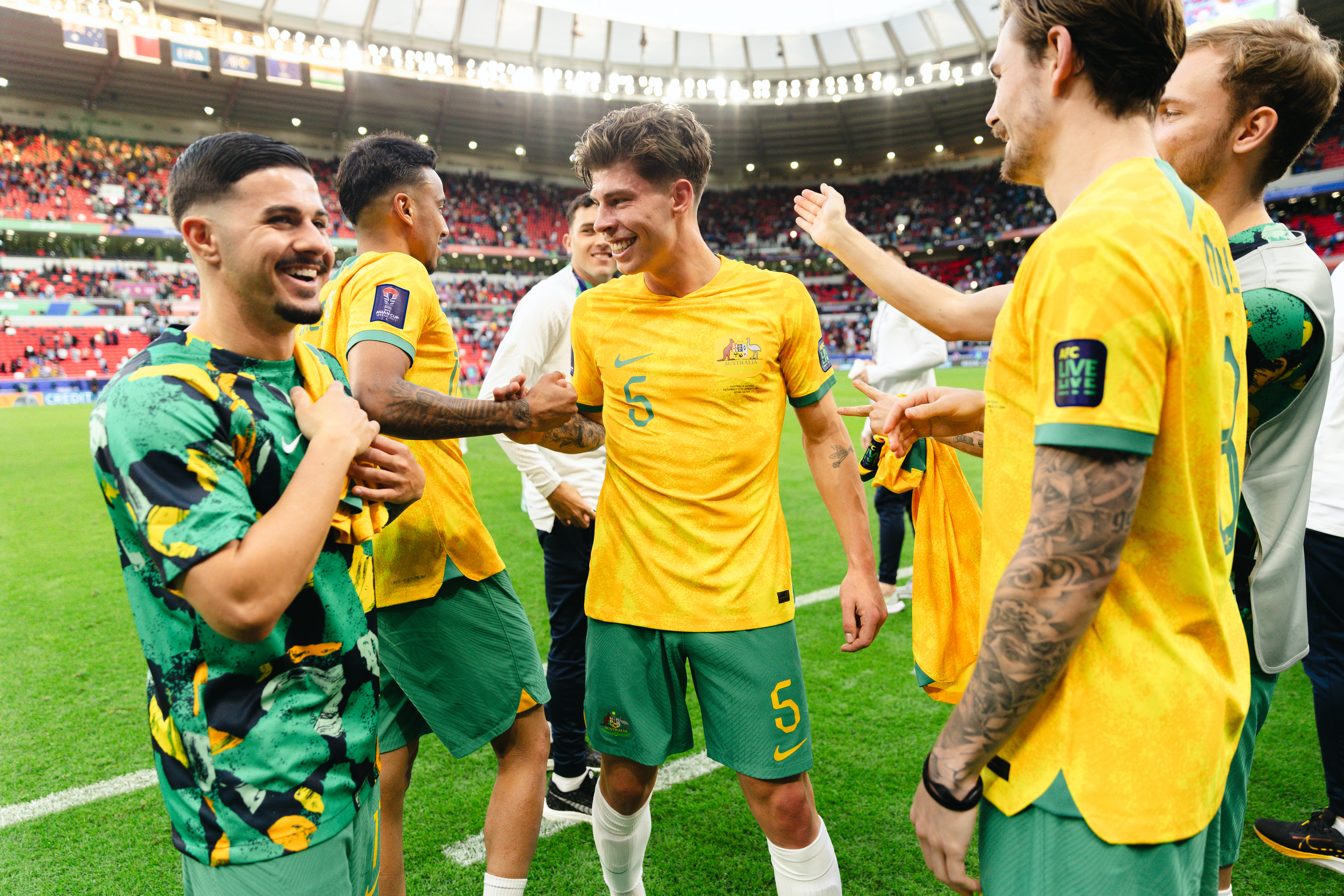 Socceroos vs India AFC Asian Cup Post-Match Celebration
