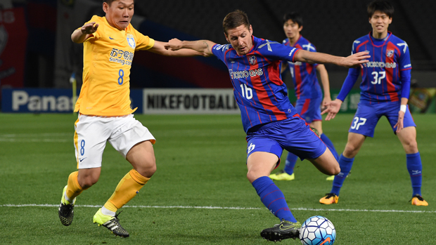 Nathan Burns and Trent Sainsbury came face to face in the ACL overnight.