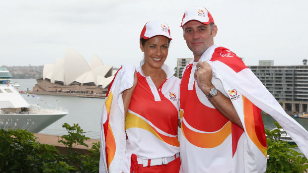 AFC Asian Cup media ambassadors Stephanie Brantz and Simon Hill.