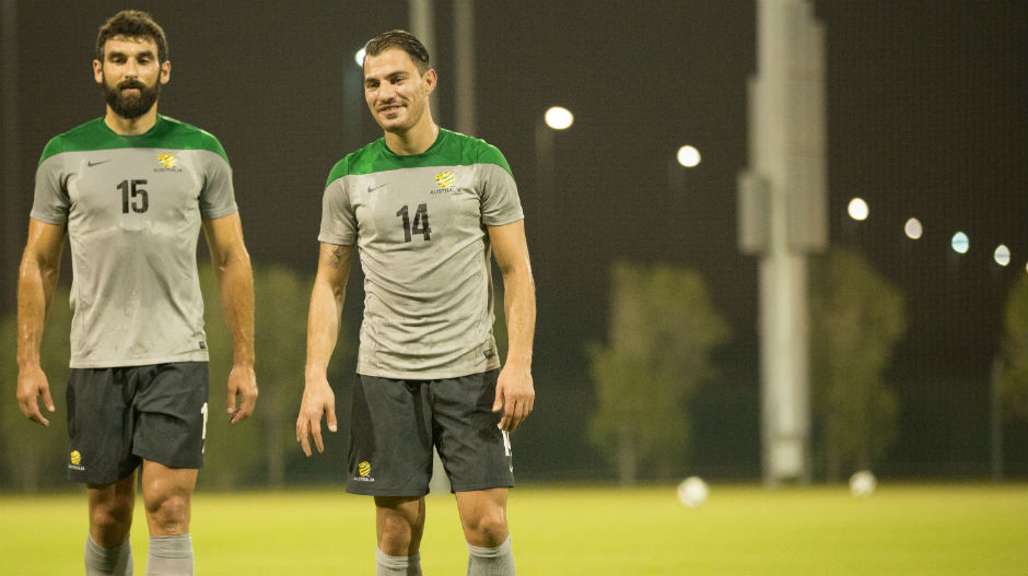 It's business as usual for skipper Mile Jedinak and James Troisi.