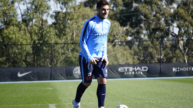 Bruno Fornaroli during a Melbourne City training session.
