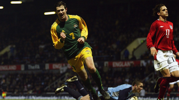 Brett Emerton netted Australia's third against England.
