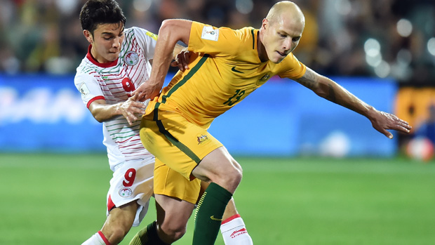 Aaron Mooy was instrumental in Australia's thumping win over Tajikistan.