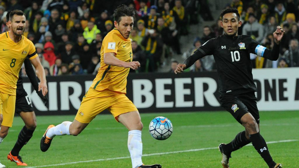 Mark Milligan was one of Australia's best in their 2-1 win over Thailand.
