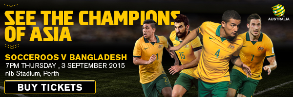 banner socceroos v bangladesh in Perth