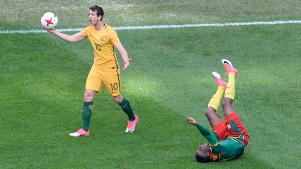 Robbie Kruse against Cameroon.