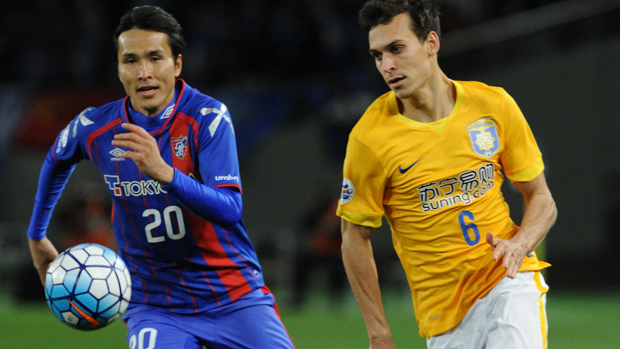 Trent Sainsbury in action for Jiangsu Suning in the Asian Champions League.
