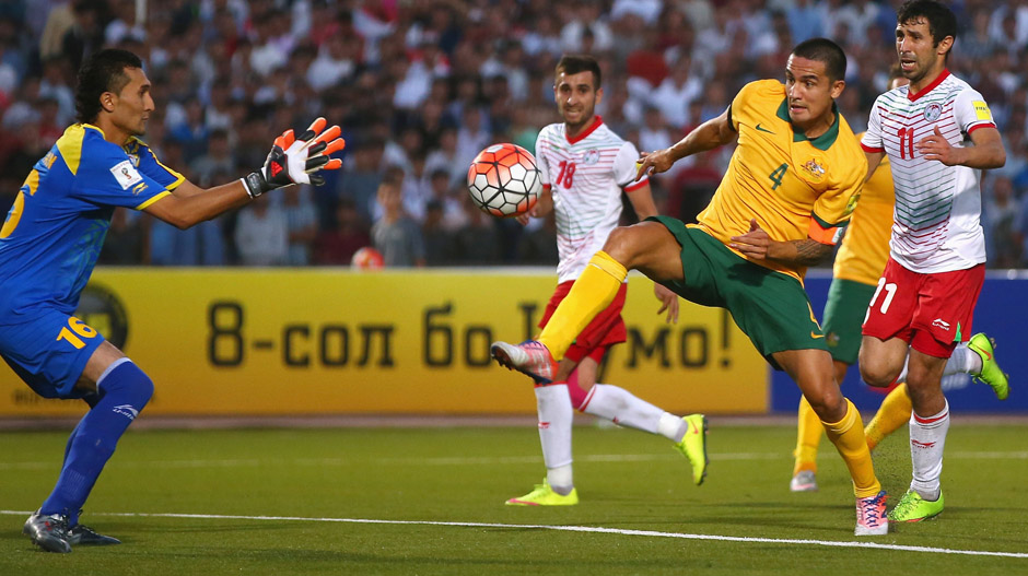 Tim Cahill netted a brace in Australia's 3-0 win over Tajikistan.