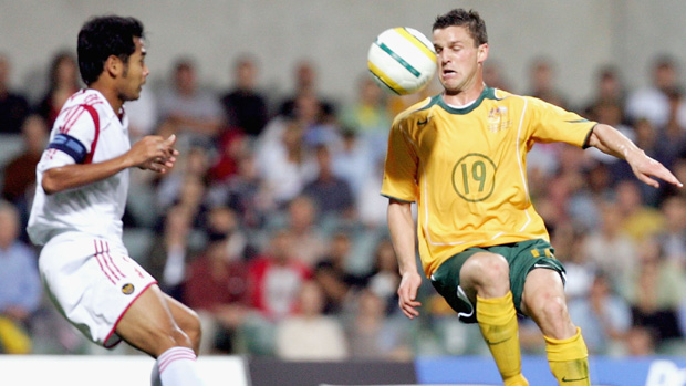 Jason Culina on the ball against Indonesia.