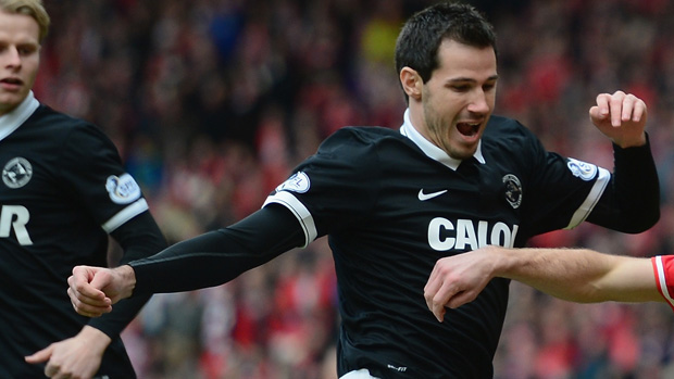 Ryan McGowan in action for Dundee United.