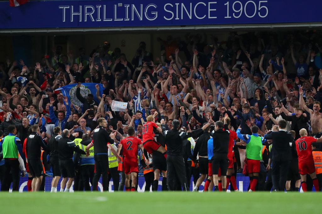 Huddersfield fans celebrate