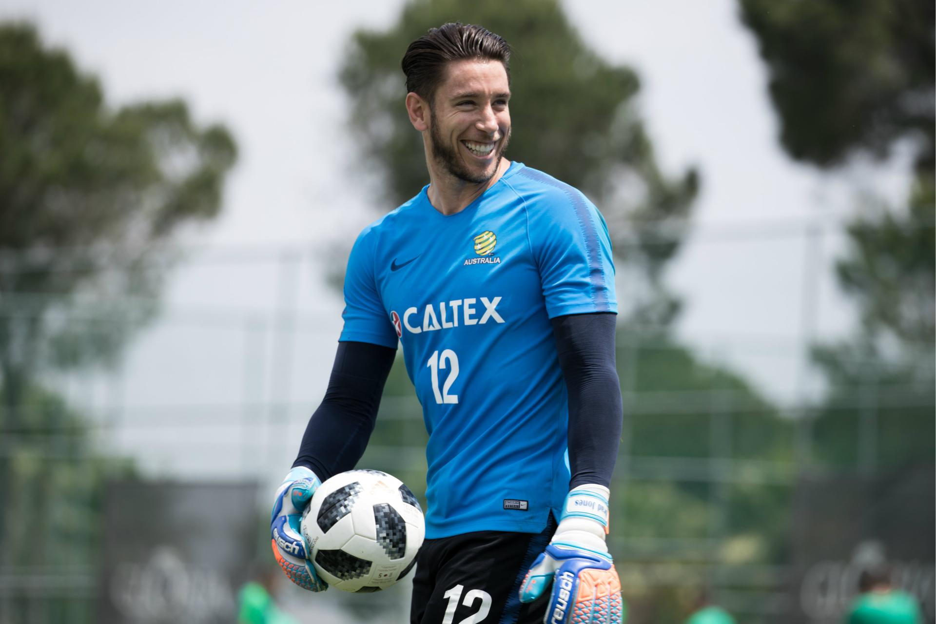 Keeper Brad Jones was enjoying himself in training.