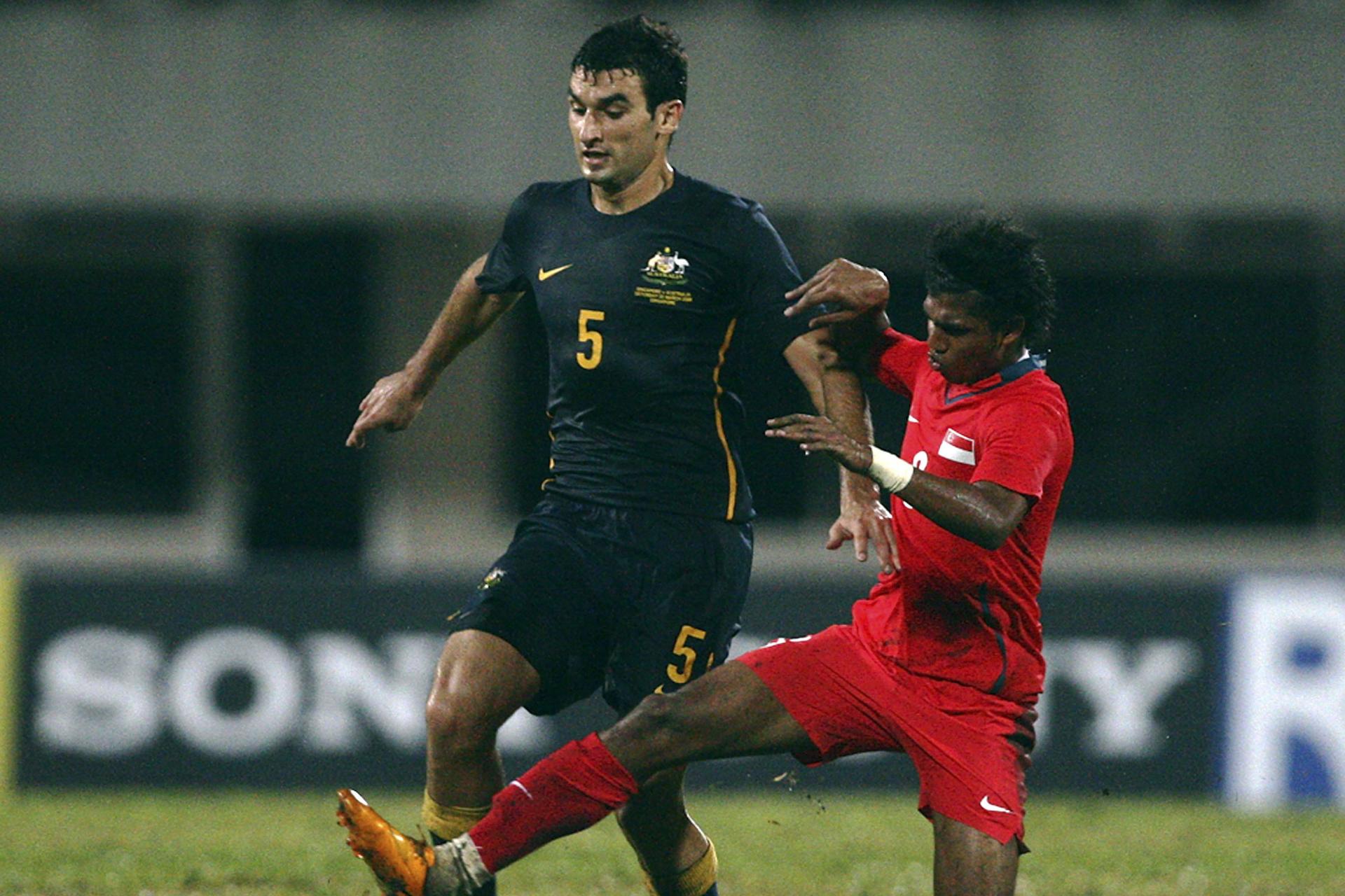 Mile Jedinak made his Caltex Socceroos debut against Singapore in a friendly in 2008.