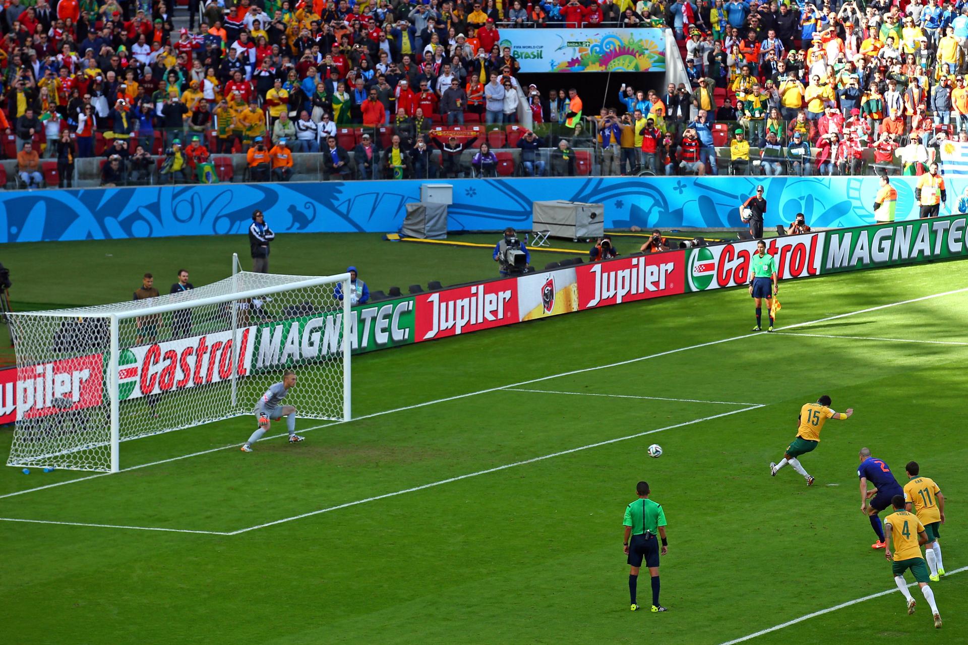 It was his penalty that put the Caltex Socceroos in front against the Netherlands in Porto Alegre.