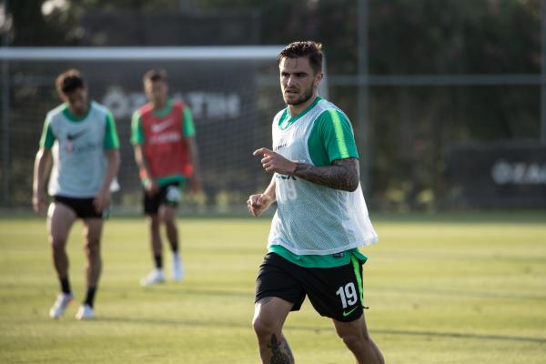 Josh Risdon in Socceroos training