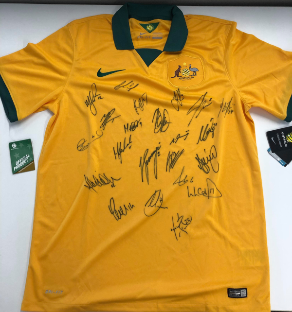 Signed Socceroos jersey from 2014