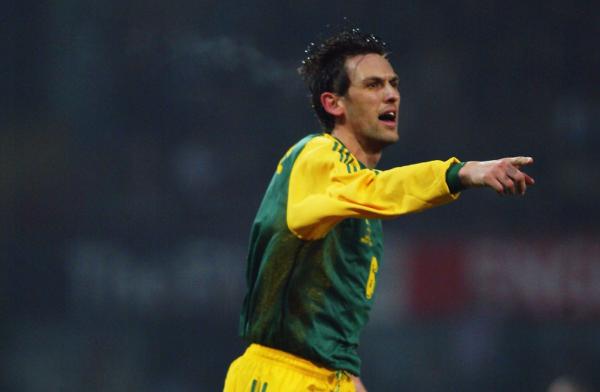 Tony Popovic celebrates after opening the scoring at Upton Park