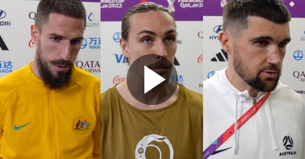 Milos Degenek Jackson Irvine and Mat Ryan